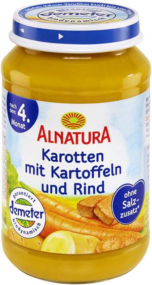 Karotten mit Kartoffeln und Rind