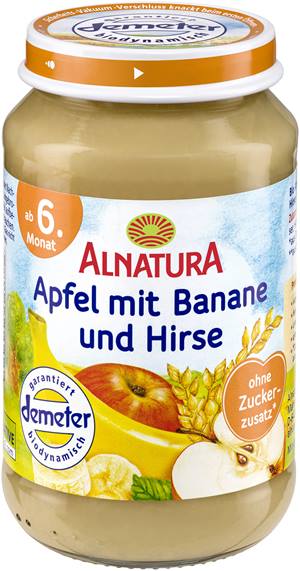 Apfel mit Banane und Hirse