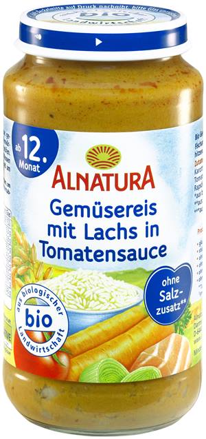Gemüsereis mit Lachs in Tomatensauce