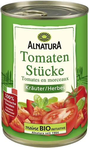 Tomatenstücke mit Kräutern