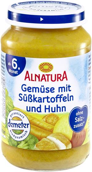 Gemüse mit Süßkartoffeln und Huhn