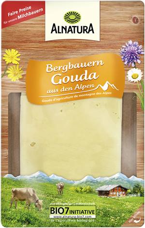 Bergbauern-Gouda in Scheiben