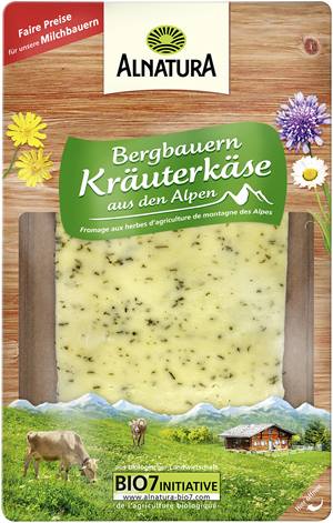 Bergbauern-Kräuterkäse in Scheiben
