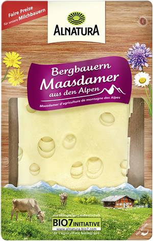 Bergbauern-Maasdamer in Scheiben