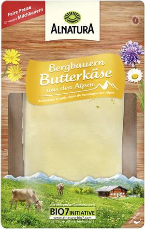 Bergbauern-Butterkäse in Scheiben