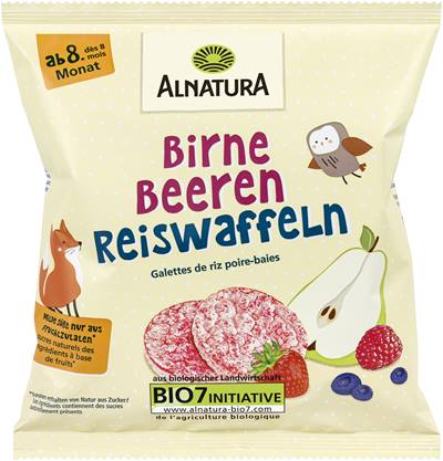 Birne-Beeren-Reiswaffeln
