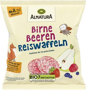 Birne-Beeren-Reiswaffeln