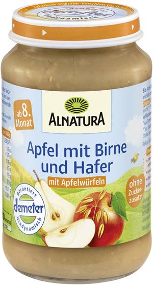 Apfel mit Birne und Hafer
