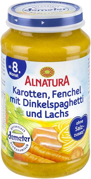 Karotten, Fenchel mit Dinkelspaghetti und Lachs