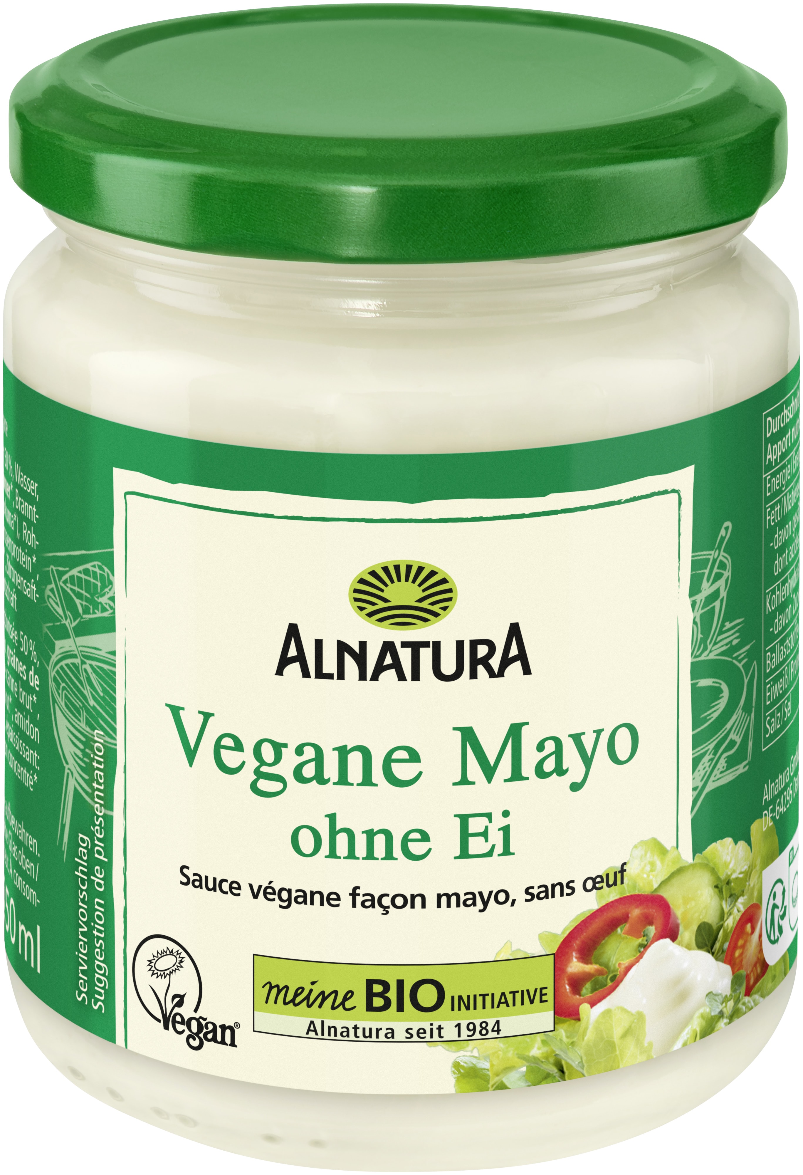 „Vegane Mayo“ ohne Ei (250 ml) in Bio-Qualität von Alnatura