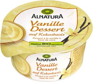 Vanilledessert auf Kokosbasis