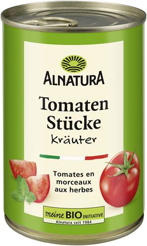 Tomatenstücke mit Kräutern