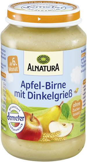 Apfel-Birne mit Dinkelgrieß