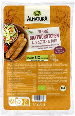 Vegane Bratwürstchen aus Tofu und Seitan (ungekühlt)