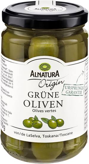 Grüne Oliven mit Stein