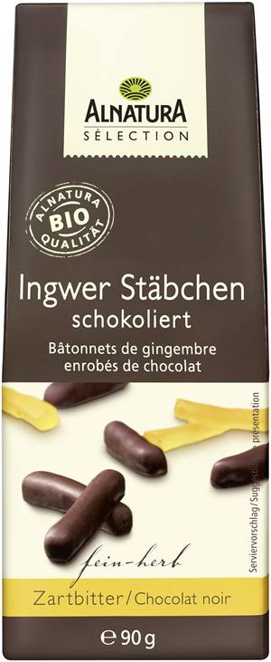 Ingwer-Stäbchen schokoliert