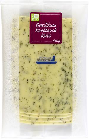 Basilikum & Knoblauch Käse in Scheiben