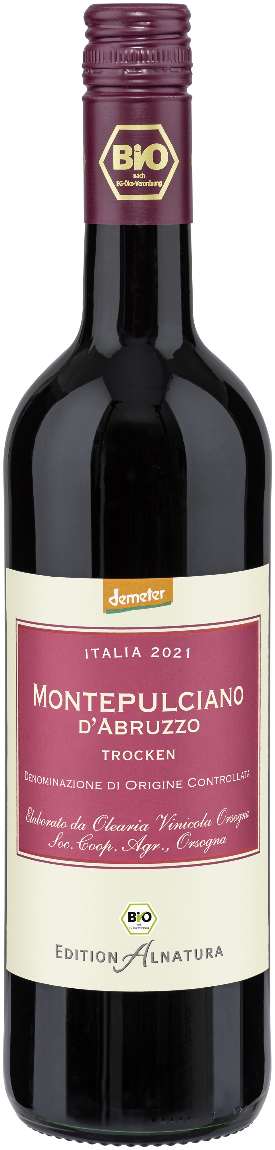 Montepulciano d' Abruzzo (0,75 l) in Bio-Qualität von Alnatura