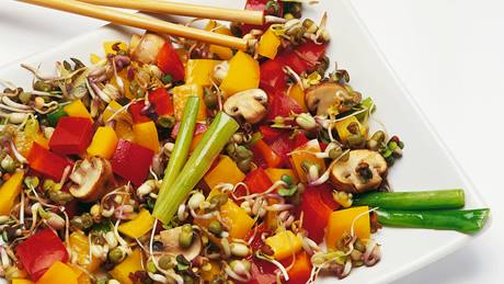 Bunte Sprossen-Pfanne