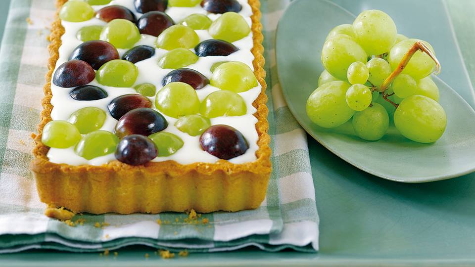 Weintrauben-Tarte mit Prosecco-Creme
