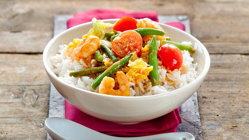 Garnelen-Thai-Curry mit Gemüse