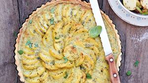 Kartoffeltarte mit Pesto