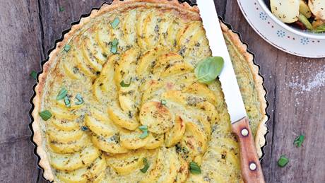 Kartoffeltarte mit Pesto