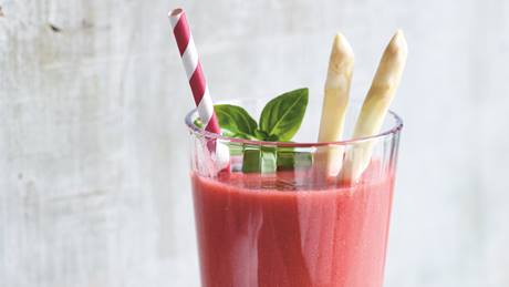 Erdbeer-Spargel-Smoothie mit Vanille