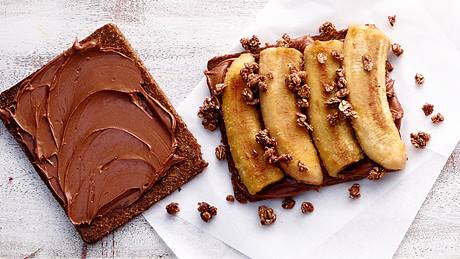 Süßes Schoko-Bananen-Sandwich