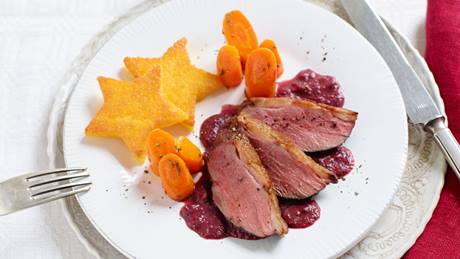Gänsebrust mit Cranberry-Sauce