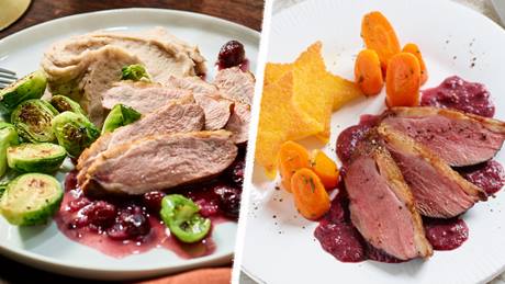 Gänsebrust mit Cranberry-Sauce