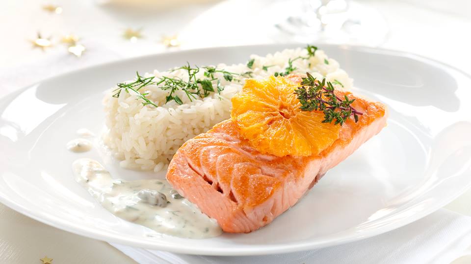 Lachs in Orangensauce