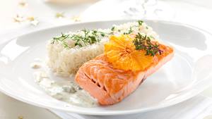 Lachs in Orangensauce