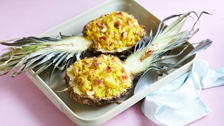 Gebackener Ananas-Kokos-Reis