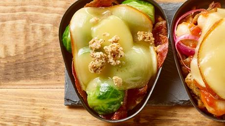 Rosenkohl mit Schinken und Raclette-Käse aus dem Raclette-Grill