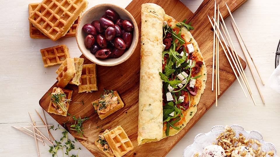 Herzhafte Waffel-Sandwich-Sticks