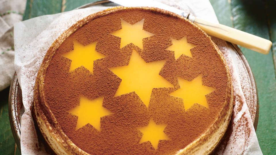 Spekulatius-Cheesecake mit Orangengelee