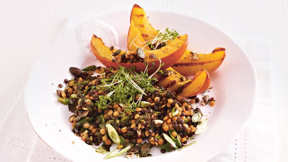 Linsensalat mit Kürbiskern-Vinaigrette