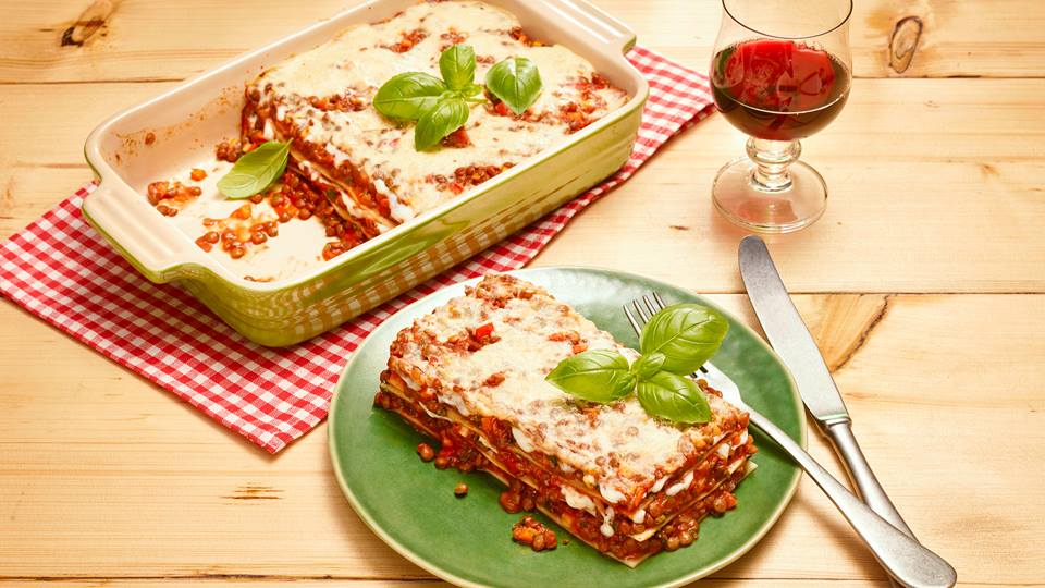 Lasagne mit Linsen-Bolognese
