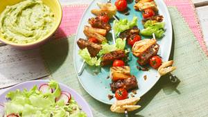 Black-Bean-Cashew-Burger-Spieße