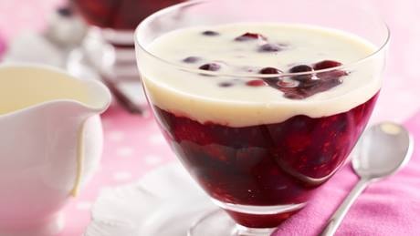 Rote Grütze mit Vanillesoße