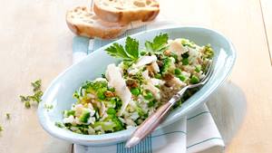 Frühlings-Risotto mit Brokkoli und Erbsen