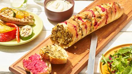 Fächerbaguette mit zweierlei Aufstrich