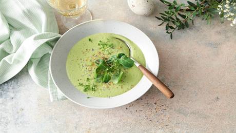 Feldsalat-Kresse-Süppchen