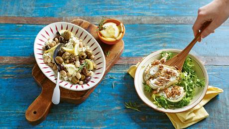 Bohnen-Oliven-Salat mit Zitrone und Rosmarin