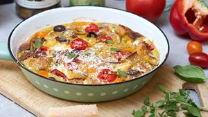 Mediterrane Brotreste-Frittata