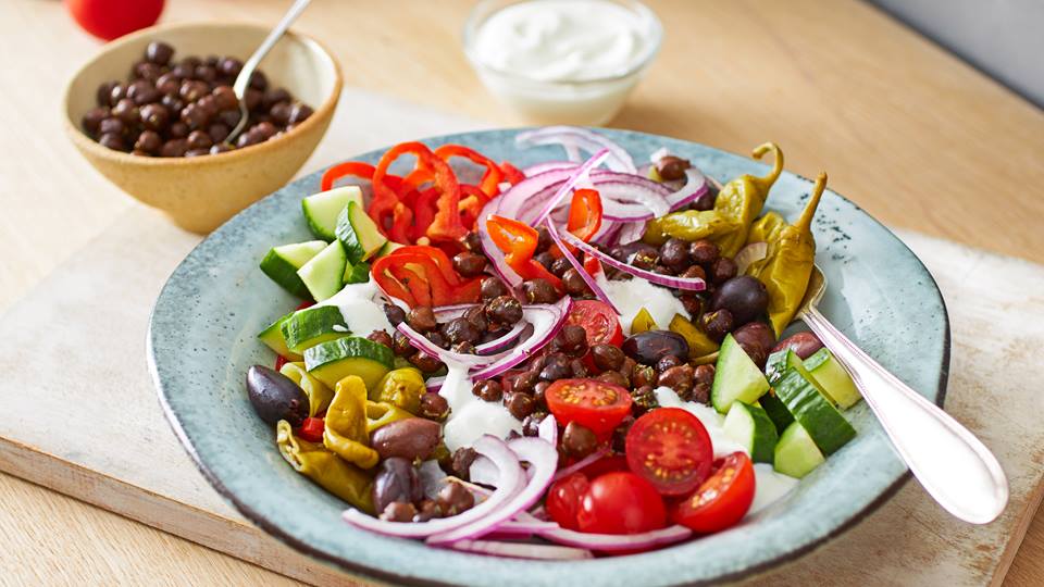 Griechischer Kichererbsensalat