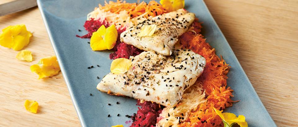 Zanderfilets mit geraspelter Rüben-Rohkost