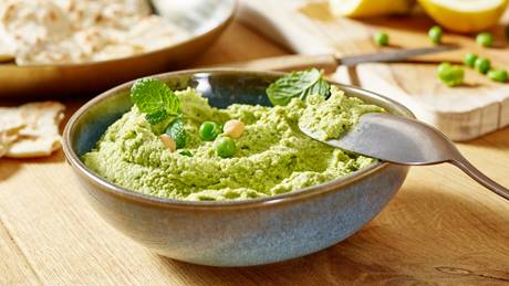 Erbsen-Minze-Hummus