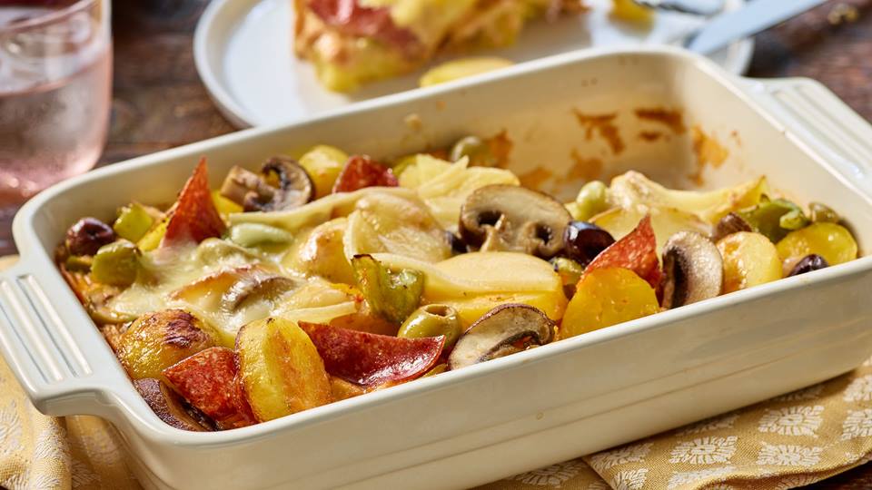 Bunter Auflauf (aus Raclette-Resten)